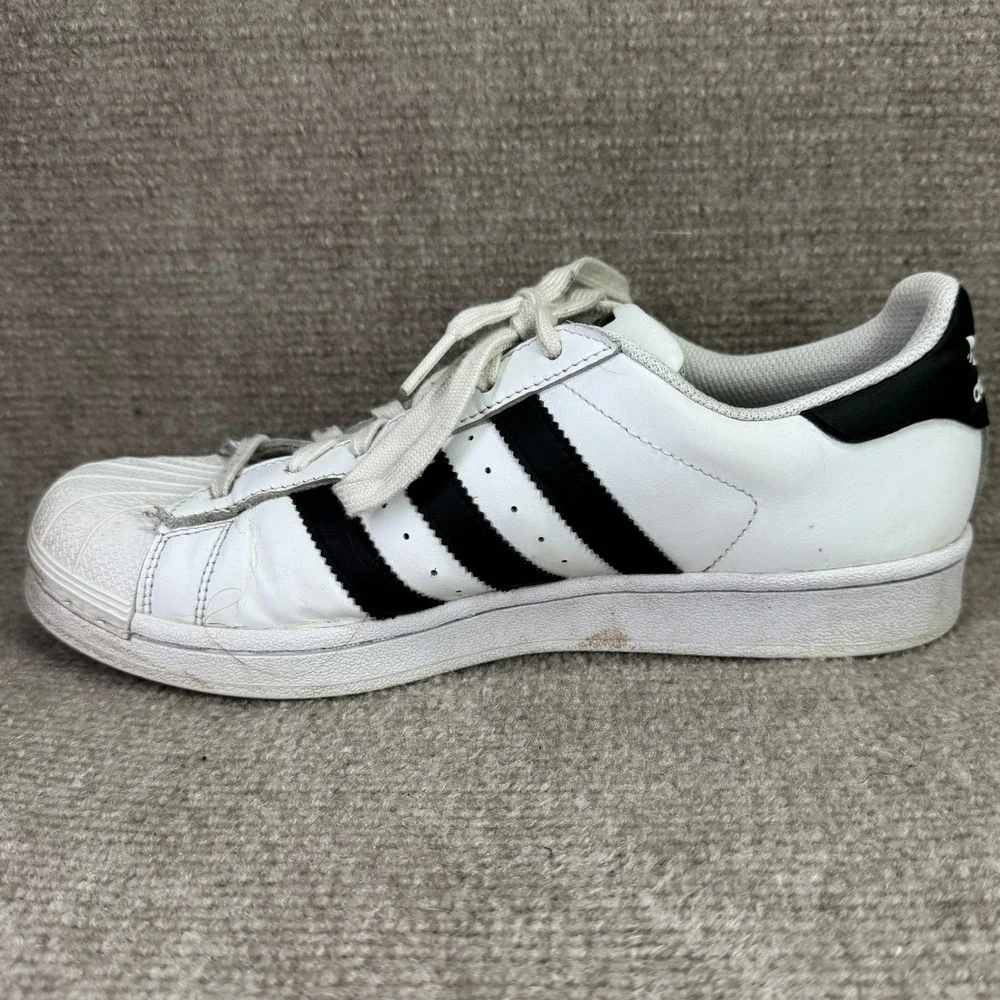 Adidas Superstar Mens 7.5 White Black Shell Toe‎ Classic Sneakers C77153